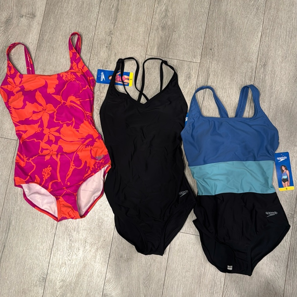 3 NWT Speedo Swimming Suits, size small